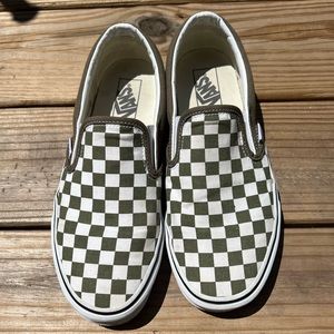 Vans SlipOn mens 9.5 olive green